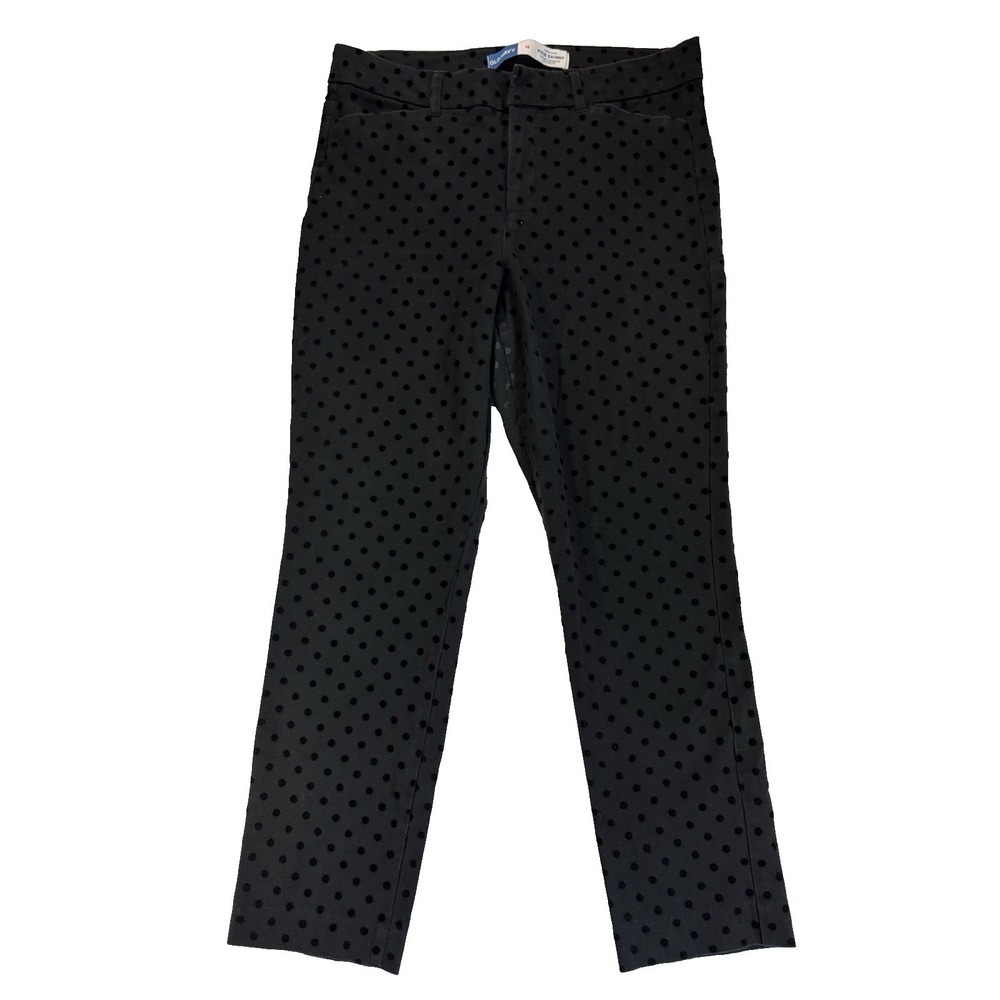 Old Navy Women's 12 Sexy Black Polka Dot High Rise Pixie‎ Skinny Ankle Pants